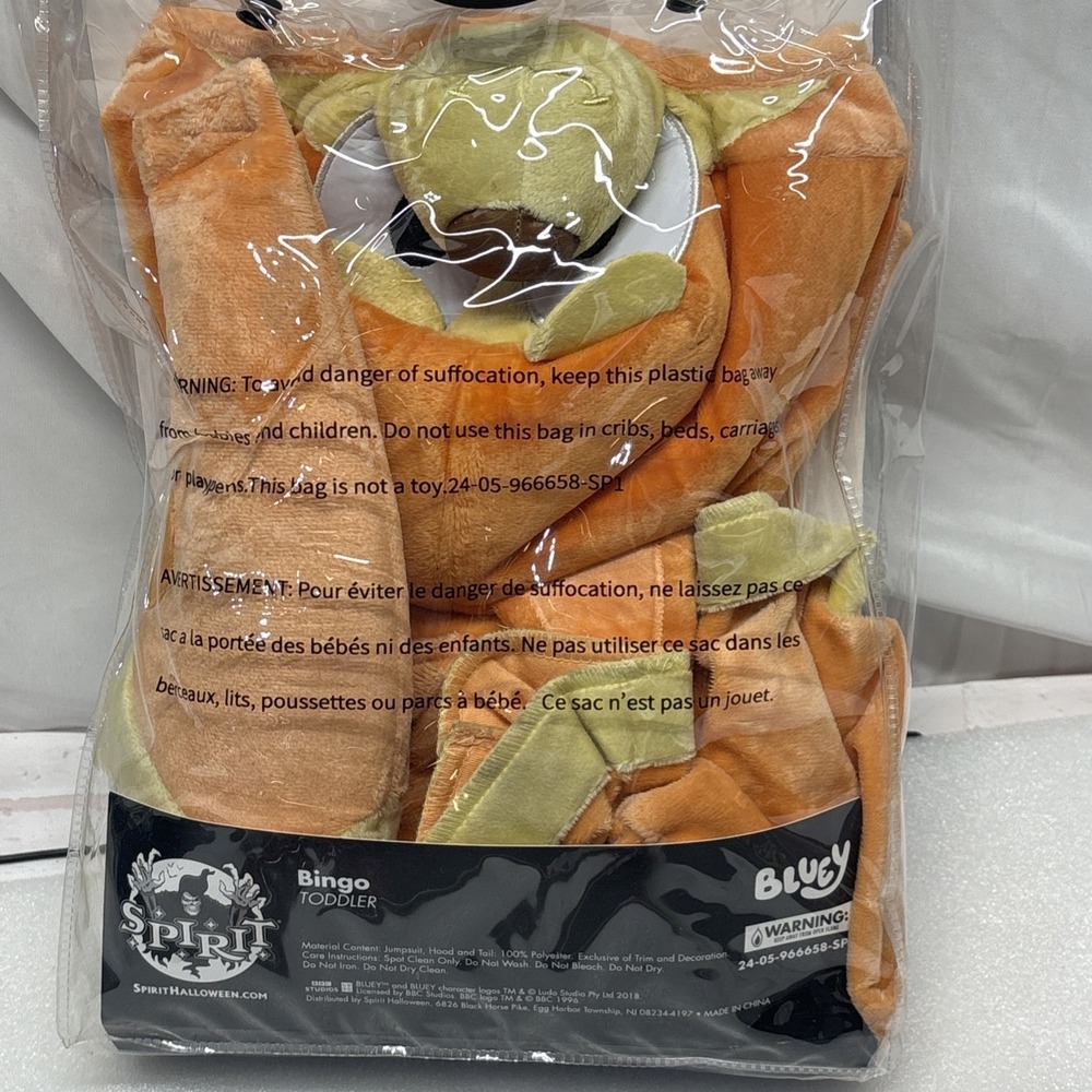 Bluey Bingo Heeler Orange Costume Infant Size 3T-4T Halloween EUC - Picture 4 of 8